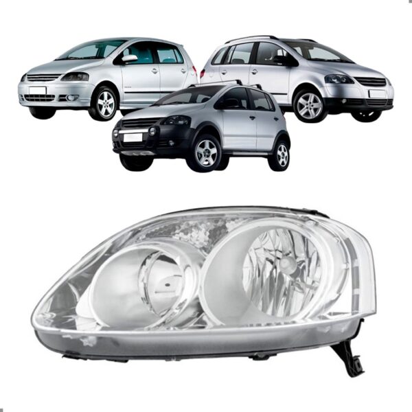 FAROL FOX/CROSS/SPACEFOX 2007 A 2009 FOCO DUPLO CROMADO LE