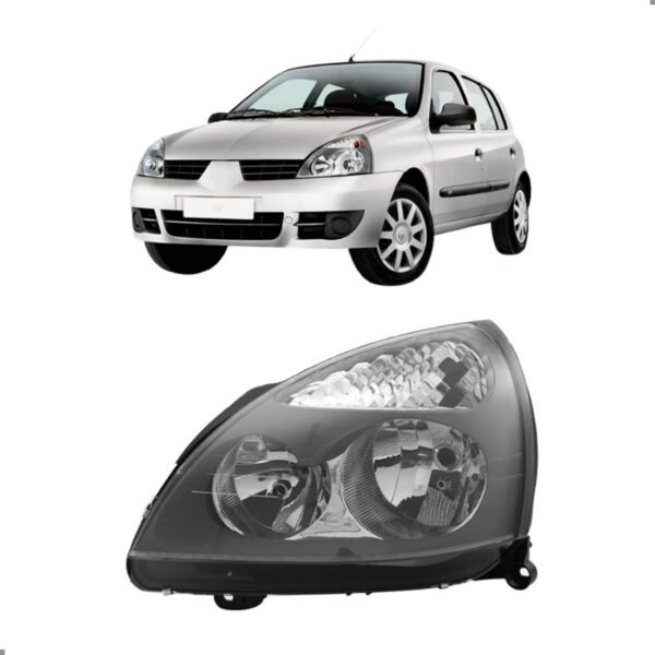 FAROL ELETRICO CLIO 2006 A 2011 CINZA ESCURO COM REGULADOR LE