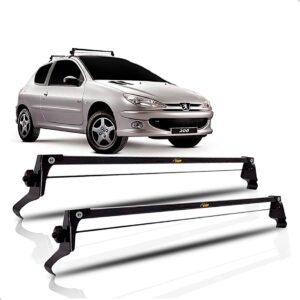 Rack De Teto Bagageiro Para Peugeot 206 98 A 2003 02 Portas Preto