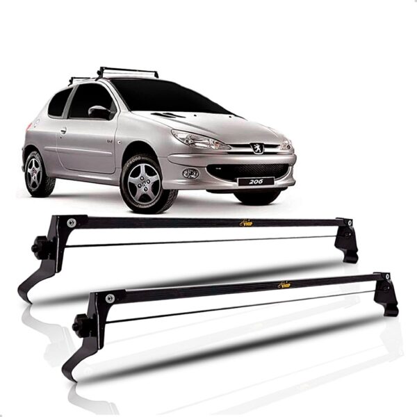 Rack De Teto Bagageiro Para Peugeot 206 98 A 2003 02 Portas Preto