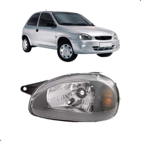 FAROL CORSA 2001 A 2010 MASCARA CINZA CARCAÇA PRETA LD