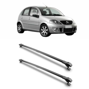 Travessa Aluminio Larga PARA Citroën C3 Universal 1 Metro Preta