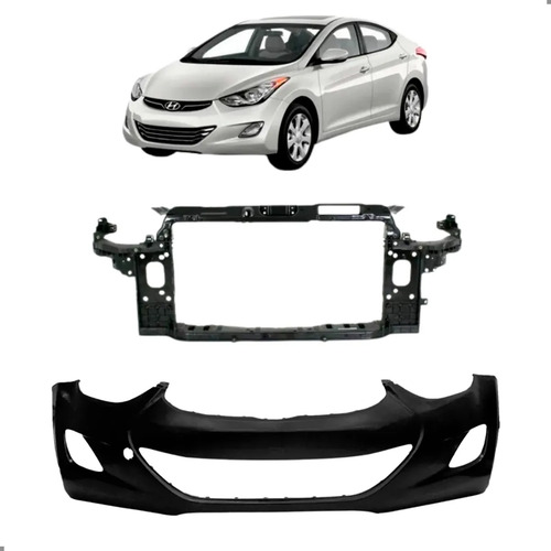 Kit Frente Elantra 2011 A 2016 Parachoque E Painel Frontal Para Pintar