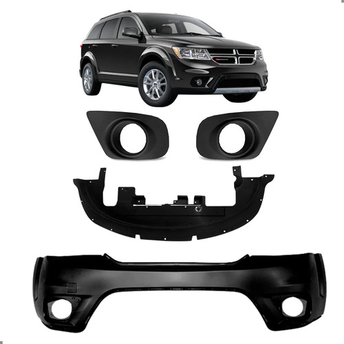 Kit Parachoque Journey 2012 A 2018 Grade Milha E Defletor Para Pintar