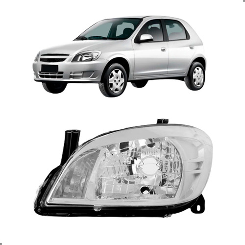 Farol Cromado Para Celta 2007 2008 2009 2010 2011 A 2015 Esquerdo/motorista