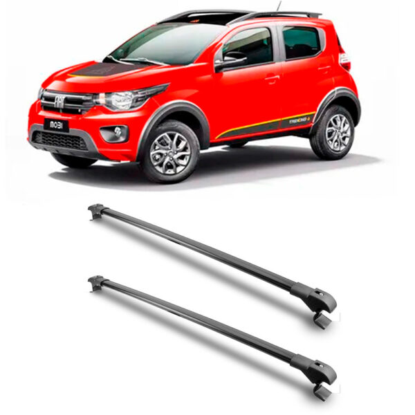 Travessa Aluminio Larga PARA Fiat Mobi Universal 1 Metro Preta