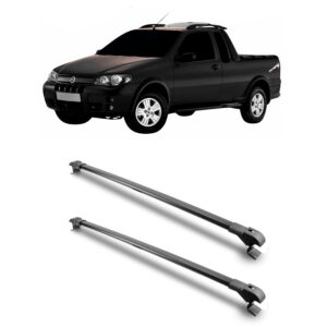 Travessa Aluminio Larga PARA Fiat Strada Universal 1 Metro Preta