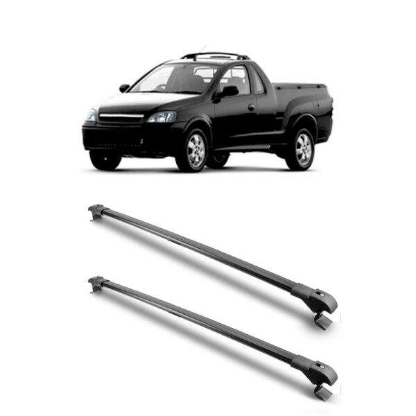 Travessa Aluminio Larga PARA Chevrolet Montana Universal 1 Metro Preta