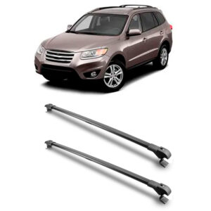 Travessa Aluminio Larga PARA Hyundai Santa Fe Universal 1 Metro Preta