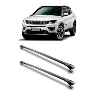 Travessa Aluminio Larga PARA Jeep Commander Universal 1 Metro Preta