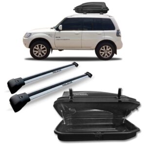 KIT TRAVESSA PAJERO TR4 2010 A 2012 PRETA COM MALEIRO 270 LITROS