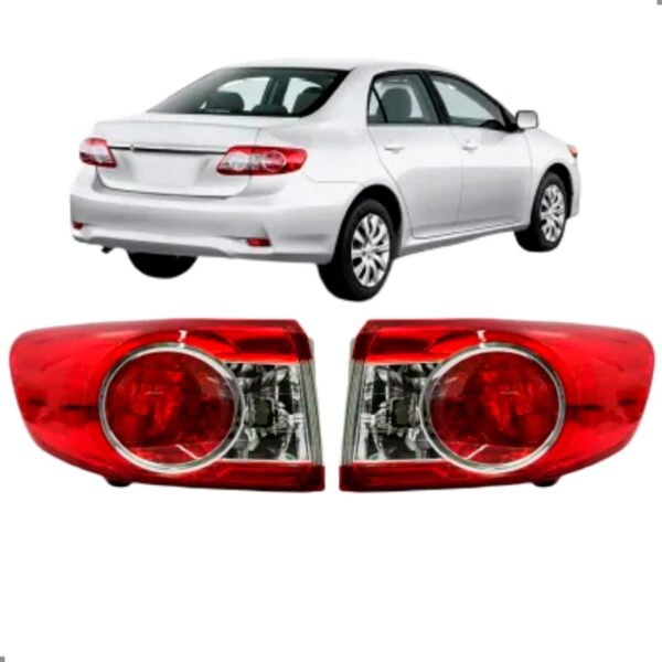 PAR LANTERNA TRASEIRA CANTO COROLLA 2012 2013 SEM LED COM SOQUETE