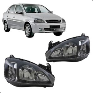Par Farol Para Corsa 2003 2004 05 06 2007 Fume Manual Raiado Ambos Lados