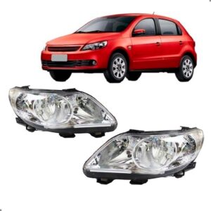 Par Farol Para Gol G5 2009 2010 2011 2012 Foco Duplo Cromado Ambos Lados
