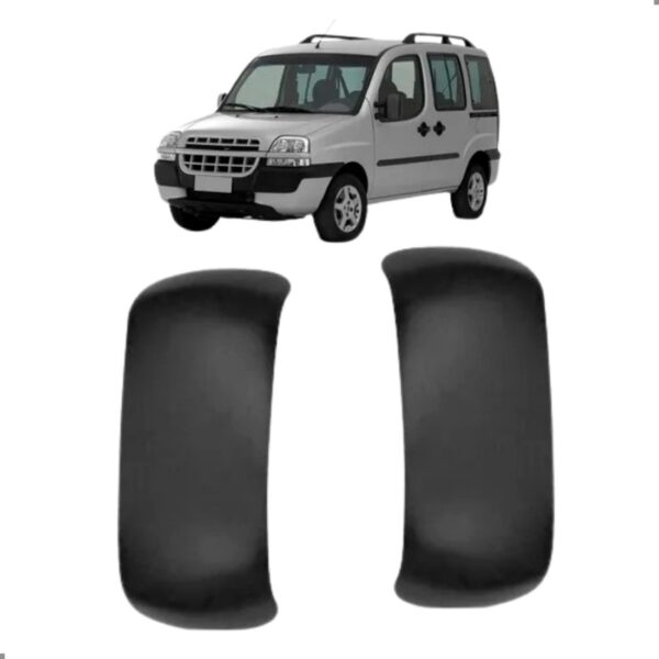 PAR CAPA RETROVISOR DOBLO 2001 A 2008 PRETO