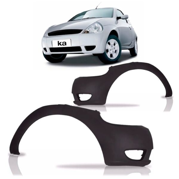 Par Parachoque Lateral Dianteiro Ka 2002 03 04 A 2007 Preto.