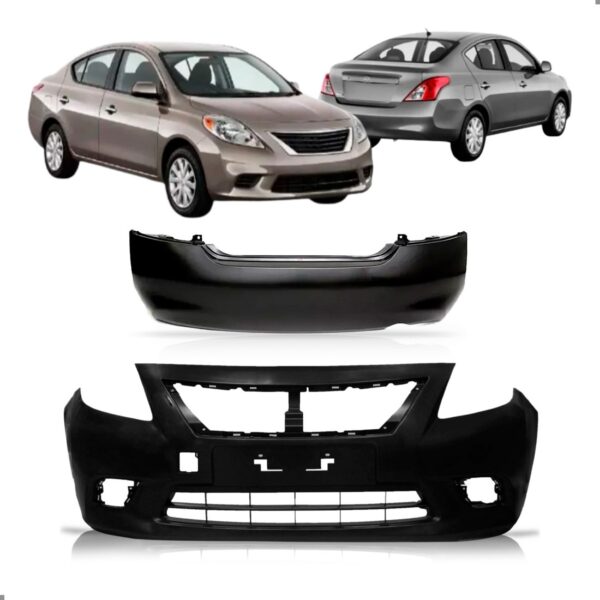 Kit Parachoque Para Versa 2011 2012 Dianteiro E Traseiro Para Pintar