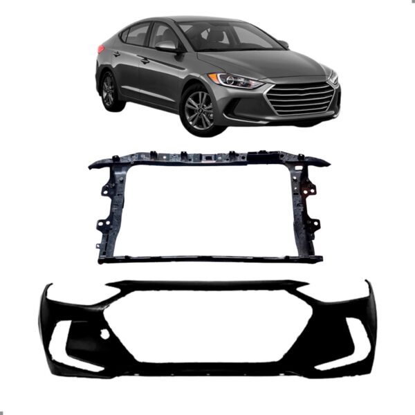 Kit Frente Elantra 2017 2018 Parachoque E Painel Frontal Para Pintar