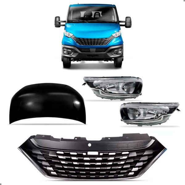 Kit Frente Para Daily 2020 A 2025 Capo Grade E Par Farol