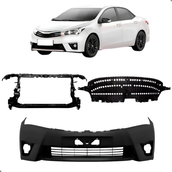 Kit Frente Corolla 2014 A 2017 Parachoque Painel Defletor Para Pintar
