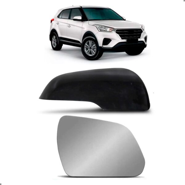 Kit Capa E Lente Retrovisor Para Creta 2017 A 2021 Direito Direito - Passageiro