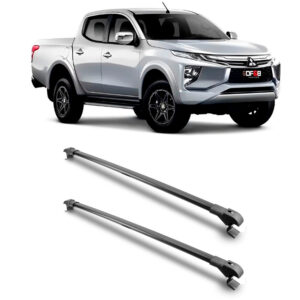 Travessa Aluminio Larga PARA Mitsubishi L200 Triton Universal 1 Metro Preta