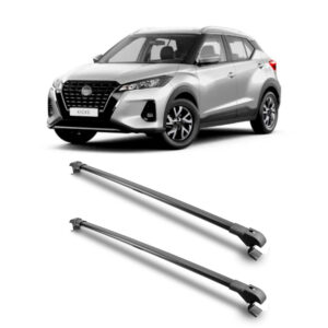 Travessa Aluminio Larga PARA Nissan Kicks Universal 1 Metro Preta