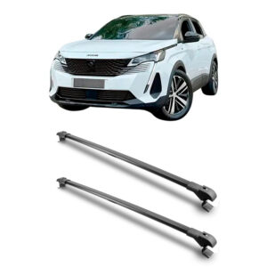 Travessa Aluminio Larga PARA Peugeot 3008 Universal 1 Metro Preta