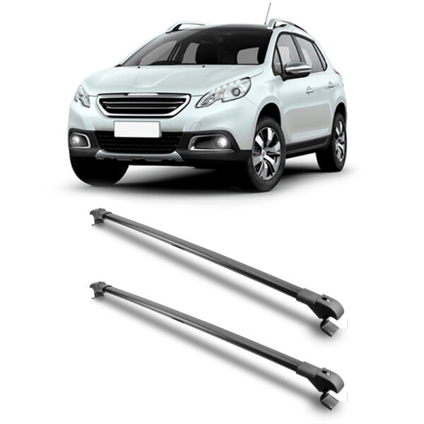 Travessa Aluminio Larga PARA Peugeot 2008 Universal 1 Metro Preta