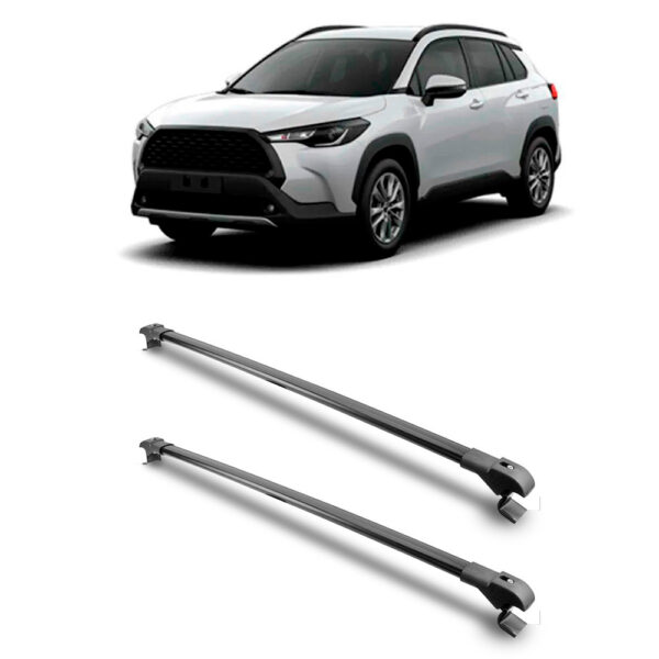 Travessa Aluminio Larga PARA Toyota Corolla Cross Universal 1 Metro Preta