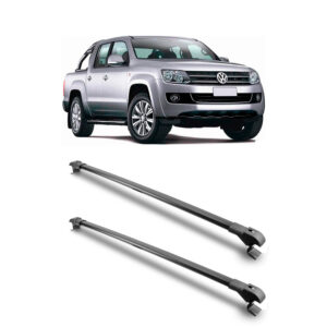 Travessa Aluminio Larga PARA Volkswagen Amarok Universal 1 Metro Preta