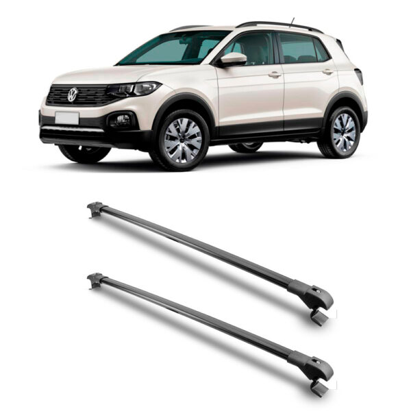 Travessa Aluminio Larga PARA Volkswagen T-Cross Universal 1 Metro Preta