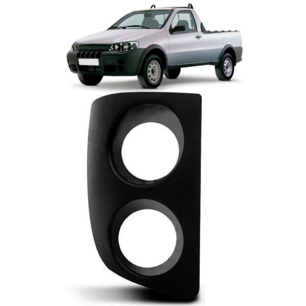 Moldura Milha Strada Tela Com Furo Duplo 2005 A 2008 Lado Direito