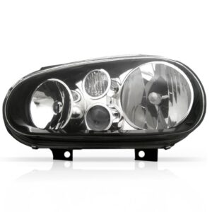 Farol Golf Gti 98 99 00 01 02 03 04 05 C/ Milha Masc Negra Lado Esquerdo