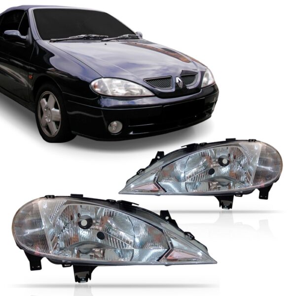 Farol Megane 2000 2001 2002 03 04 2005 Foco Simples 1ª Linha Esquerdo/motorista