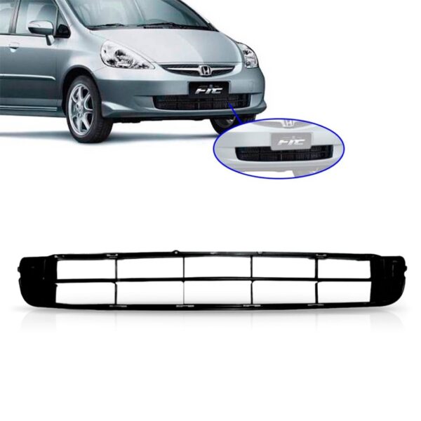 Grade Tela Central  Inferior Para Honda  Fit 2006 2007 2008 Preto