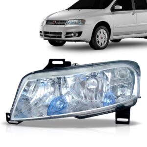 Farol Fiat Stilo 2002 A 2008 Cromado Com Farol Milha Aux Lado Esquerdo