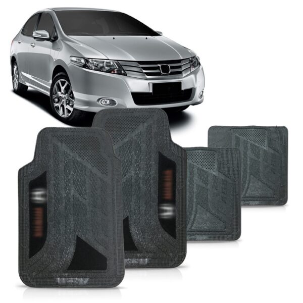 Jogo Tapete Civic 2019 Mix Pvc Logo Bordado Grafite