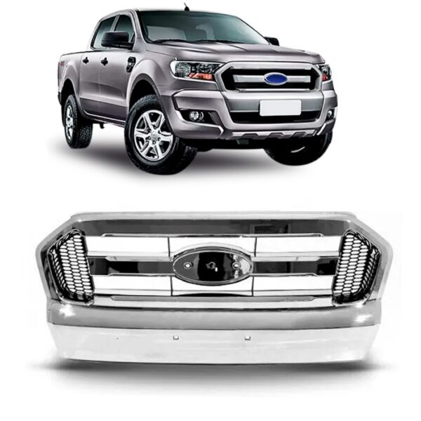 Grade Dianteira Ford Ranger 2016 2017 2018 1a Linha Preto Cromado