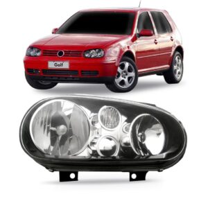 Farol Golf 1999 A 2006 Mascara Negra S/auxiliar 1a Linha Direito/passageiro