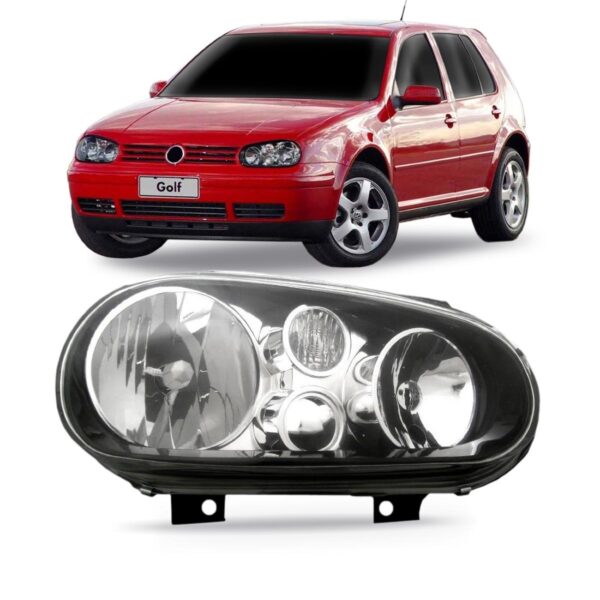 Farol Golf 1999 A 2006 Mascara Negra S/auxiliar 1a Linha Direito/passageiro
