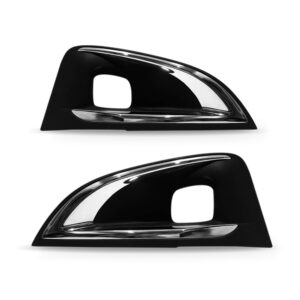 Kit Par Aro Cromado Moldura Milha Pra Pgeot 3008 2017 A 2019 Preto