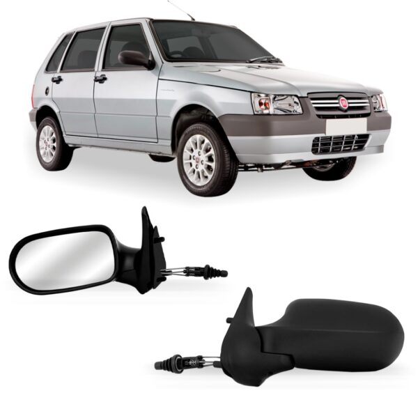 Retrovisor Uno Mille Fire 2004 A 2009 4 Portas 1a Linha Esquerdo