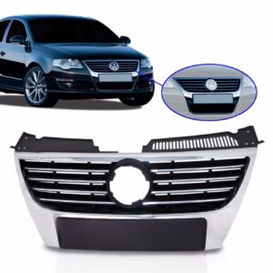 GRADE RADIADOR PASSAT 2005 A 2010 PRETA MOLDURA CROMADA