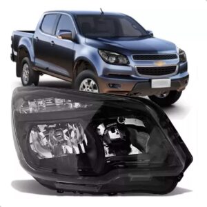 FAROL S10 2012 A 2015 MASCARA NEGRA S/LED LD COM AVARIA