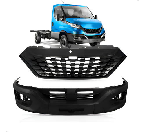 Kit Envolvente Para Iveco 2020 Até 2023 Grade Aro 1a Linha  Preto