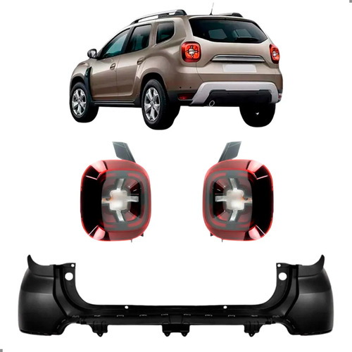 Kit Parachoque Traseiro Duster 2021 A 2026 Par Lanterna Led