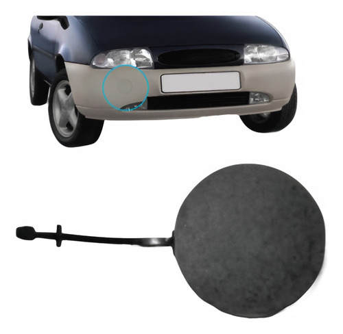 Tampa Reboque Parachoque Dianteiro Fiesta 1996 A 1999 Cinza