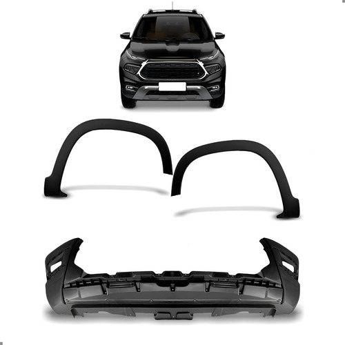 Kit Parachoque Dianteiro E Molduras Para Toro 2022 A 2025 Preto