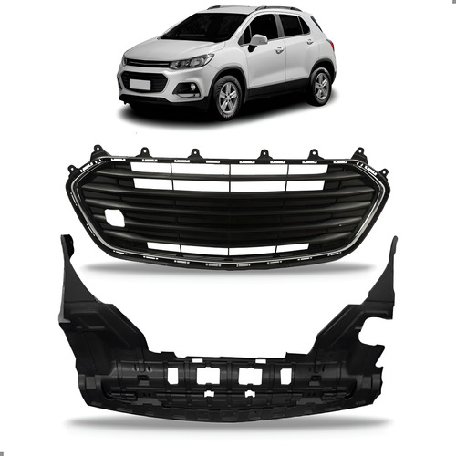 Kit Grade E Defletor Tracker 2017 A 2020 C/friso Cromado Preto